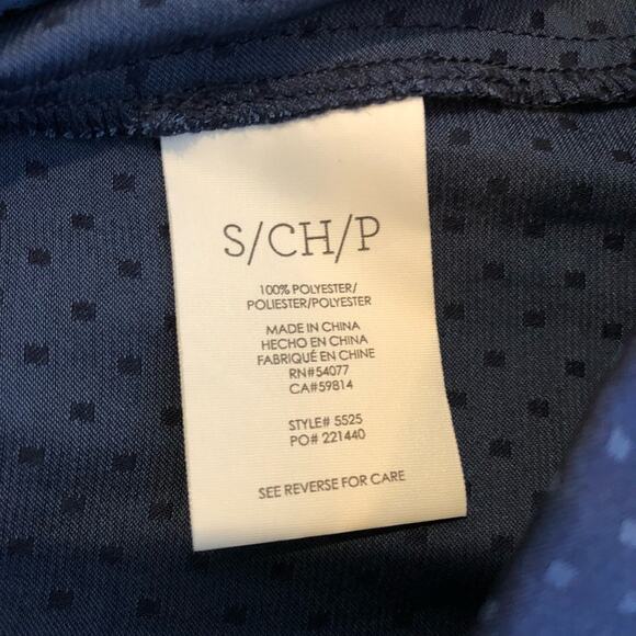 Cabi navy blue swiss dot knot tie front top size Small #5525 - Picture 9 of 16